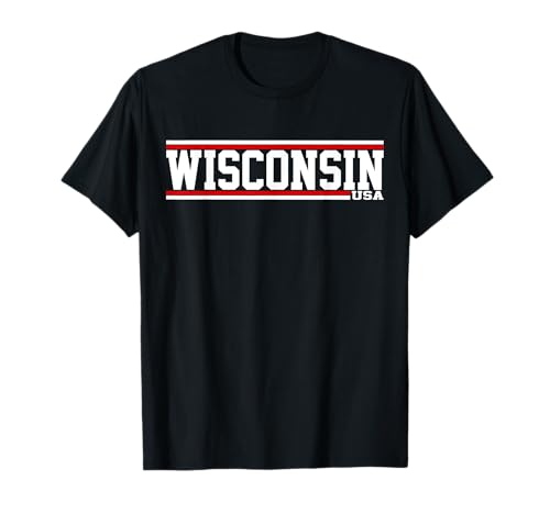 Hometown Stripes WI Pride Wisconsin vintage Camiseta