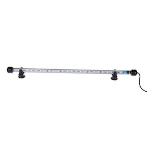 UEETEK 48CM LED Pecera Luces Iluminación del Acuario 5050 SMD RGB Barra de luz Subacuática Sumergible Impermeable Clip lámpara – Blanco (Europe Standard Plug)