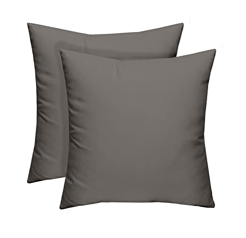 RSH DECOR Indoor/Outdoor Solid Grey Gray Decorative Square Throw/Toss Pillow