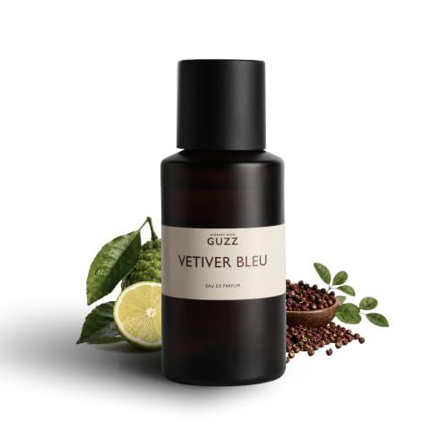 Image of Guzz Vetiver Bleu Eau De Parfum for Men | Aromatic Spicy Perfume with Bergamot & Pepper | Bold Fresh Fragrance | 50 ML