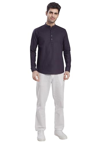 Image of DIVISIVE Men's Slim Fit Full Sleeves Cotton Short Kurta