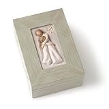 Willow Tree Mother and Daughter, Protect and cherish, give wings to fly, A Message of Family Love and Support, Wood Box to hold Jewelry and Keepsakes, Sculpted Hand-Painted Memory Box