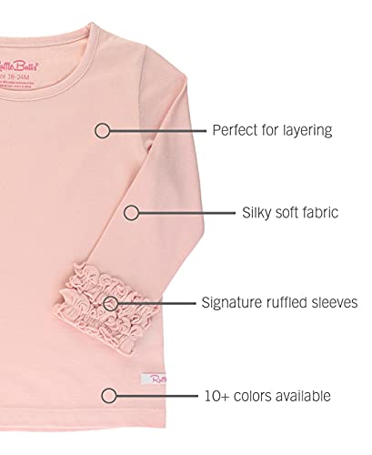 Image of RuffleButts Baby /Toddler Girls Knit Ruffle Tee - Long Sleeve T-Shirt
