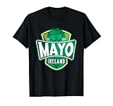 County Mayo Ireland Irish Gaelic Football Hurling Badge T-Shirt, Men, Black, Small