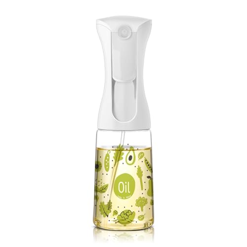 Image of Mistifi Olive Oil Sprayer for Cooking - 2 in 1 Olive Oil Dispenser for Kitchen Gadgets, Air Fryer, Salad, and BBQ - Green, Glass (Veg Org 2)