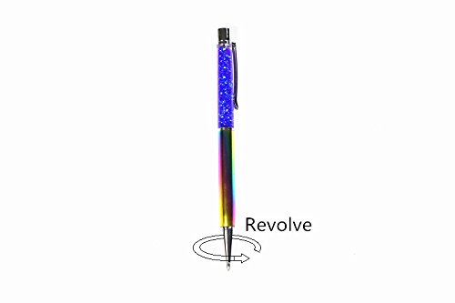 Xrong Ball-Point Pen Bling Glitter Sandglass Metal Aluminum Advertisement Pen 2 Pcs With 2 Extra Refills Pink Rose Gold/Colorful #TOP2