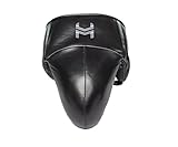 Hit N Move Leather Groin Guard for Boxing, Muay Thai, Kickboxing, and MMA Fighting, Gear for Martial Arts Training, Lightweight Protection for Men, Abdominal Protector for Sparring (Black, S/M)
