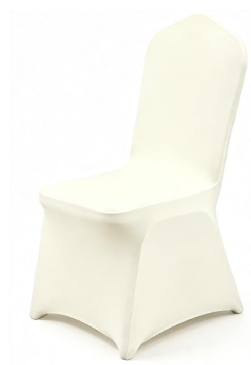 100 Pcs Beige Washable Removable Universal for Wedding Party Dining Banquet Polyester Spandex Stretch Slipcovers Chair Covers