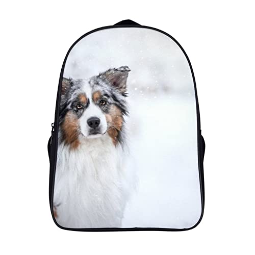 Mochila escolar unisex de Pastor Australiano 3D y moda juvenil adolescente