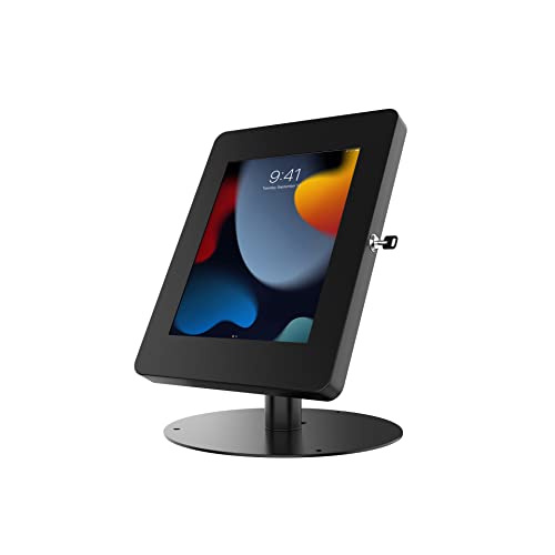 Hyperflex Kiosk Stand – CTA Secure Kiosk Stand for Tablets with Heavy-Duty Locking Enclosure for iPad 7th/ 8th/ 9th Gen 10.2", iPad Pro11, Surface Go, Galaxy Tab S5E, & More (PAD-HSKSB) – Black