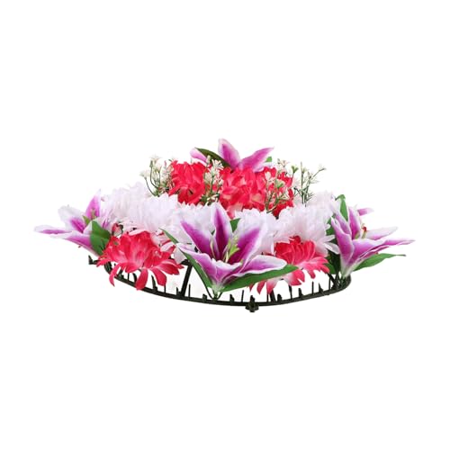 Holibanna Couronne Artificielle pour Cimetière Couronne De Fleurs Funéraires Guirlande De Deuil pour Tombe Décoration De Cimetière