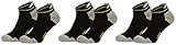 Piarini 6 Paar Arbeitssocken Funktionssocken - Sneaker-Socken Füßlinge - verstärkte Ferse und Spitze - schwarz 43-46