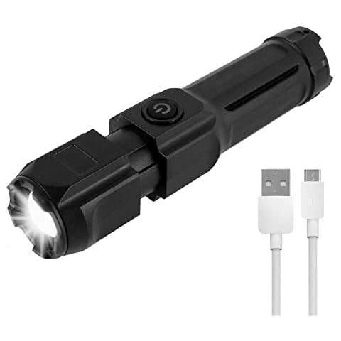 MQDLF Flashlights High Lumens, 1000000 Lumens Super Bright Flashlights, LED Flashlight with USB Cable, Rechargeable Flashlights for Camping Hiking Outdoor Biking Emergency Cover