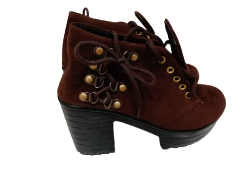 Image of FAST GO Girls Long Heel Shoes Ten Colour Brown Colour