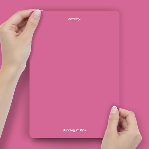Hemway Bubblegum Pink Peel & Stick Sample Chalk Paint | A5 Accurate Colour Swatch, Mess-Free Alternative to Paint Tester Pots, Easy To Use, Eco-friendly, for Interior Furniture & Walls