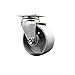 Swivel Top Plate Caster ? Silver 4 Inch by 2 Inch Semi Steel Cast Iron Wheel ? Roller Bearing ? 450 lbs. Capacity Per Caster ? Service Caster Brand