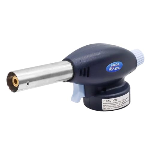 Image of Flamethrower Butane Burner Auto Ignition Camping Weldin Blow Torch for Creme Brulee, Kitchen, Cooking, BBQ