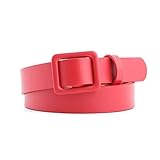 Photo Gallery bantopgong cintura da donna fibbia quadrata senza fori cinture per donna cintura decorativa per abito da cintura vintage senza ago, rosso, 105cm Photo Gallery bantopgong cintura da donna fibbia quadrata senza fori cinture per donna cintura decorativa per abito da cintura vintage senza ago, rosso, 105cm