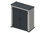 Duramax YardMate Pent Roof PLUS 5 x 3 (1.57 m2) Plastic Garden Shed with Heavy-Duty Plastic Floor, Strong Metal Roof Structure, Fire Retardant & Maintenance-Free Storage Shed, Dark Grey & Adobe - Image 13