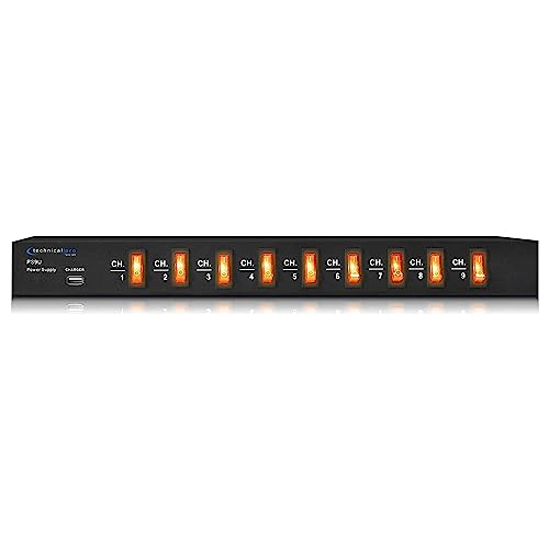 Technical Pro Electric Power Supply with 9 Power switches, 1800 Watts Max Load, 5V USB Charging Port, 9 Outlet High Load Power Cord (4 Foot)