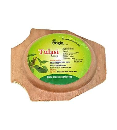 The Origin Natural & Pure Kerala Herbal Deep Cleanising Bath Soap Each 100 Grams (Pack of 4) (TULSI)