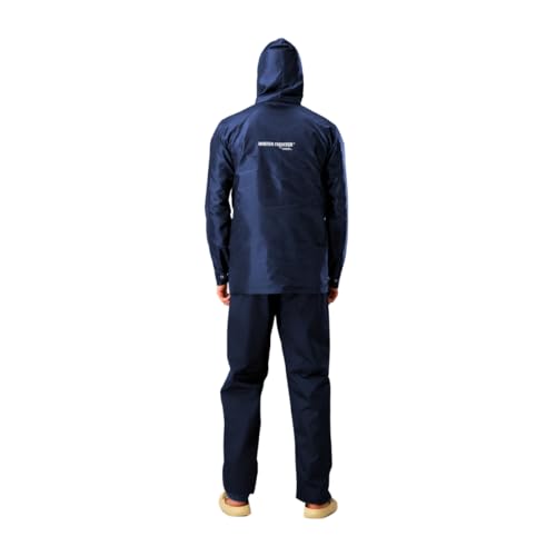 Image of ZEEL Rain Coat For Men with Adjustable Hood, Polyester Waterproof Full Sleeves Raincoat, Top and Bottom Set Rainwear, Front Zip with Flap, Lightweight Raincoat (EWF74, Blue, L)