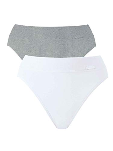 Preisvergleich Produktbild CALIDA Elastic Slip im Doppelpack Grau-Weiß Damen