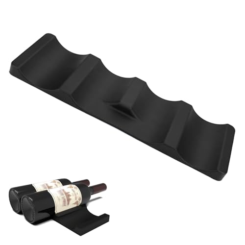 Mikiuly Portabotellas Nevera,Botellero Frigorifico,Estante de Vino,Estante de Vino de Estilo Europeo de Plástico,Antideslizantes,para Vino, Bebidas, Decoración del Hogar, Bar, Cocina（Negro）