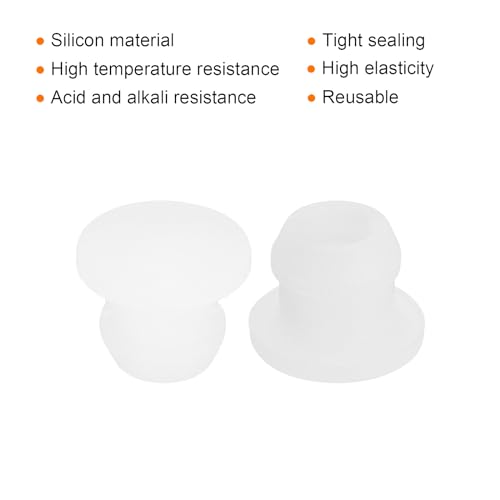Image of MECCANIXITY Silicone Snap in Locking Hole Plugs Rubber Panel Seal Cover Flush Type Panel Round for Kitchen Rubber Bulkheads Waterproof Sealing Plugs 7mm /0.28 Inch Dia Transparent,Pack of 20