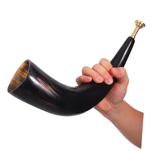 Corne Viking noire de bœuf accessoire portable pour spectacles - 4