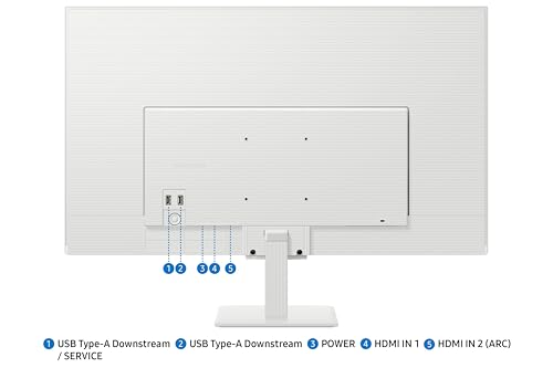 Samsung LS32FM501UXXU 32" Full Hd HDR10 Smart Monitor With Speakers - White - 1920X1080, Usb, Hdmi, Wifi, Bluetooth, Remote Control, Smart Hub For Tv Streaming, Catch Up Apps And Gaming Hub - 4