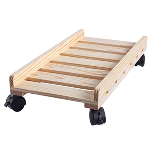 Soporte de CPU GERRIT de madera para torre de PC, soporte portátil con ruedas bloqueables para escritorio miniatura 1