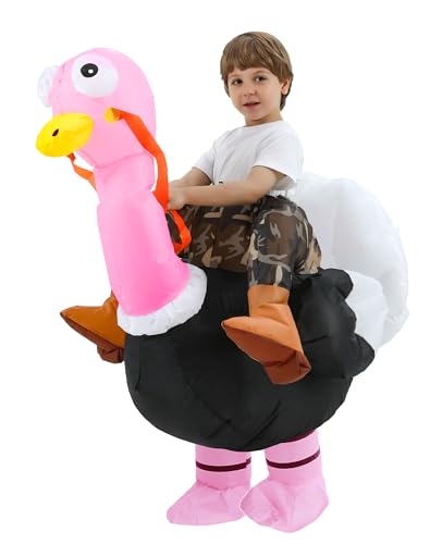 JOYBRO Inflatable Ostrich Costume for Kids Funny Ride on Ostrich Costume for Boys and Girls Great for Halloween Carnival Theme Parties Birthday Parties One Size 120-150cm