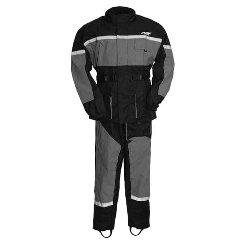 First Mfg Co – Men’s Motorcycle Ripstop Rain Suit, Water Resistant, Soft, Breathable, High Visibility, Lightweight Rain Gear