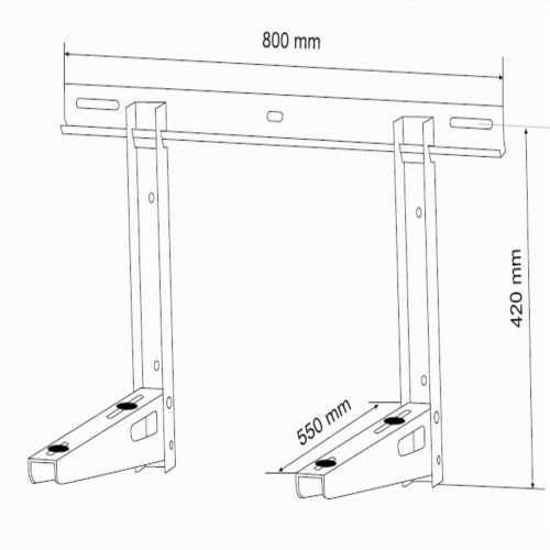 Miniatura 4 de Maclean Brackets Mc-623 - Soporte Para El Equipo De Aire Acondicionado Aeg Hasta 200 Kg De Peso, Longitud Del Brazo 450 Mm, Acero Galvanizado, Exterior Interior