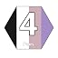 4 Pairs - Black & White & Purple & Pink