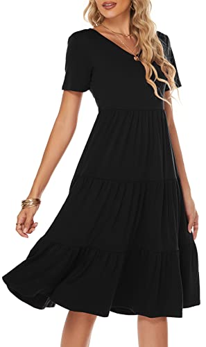 Image of Berydress Women's Casual Summer Tiered Midi Dress 2026 V Neck Boho Sundress