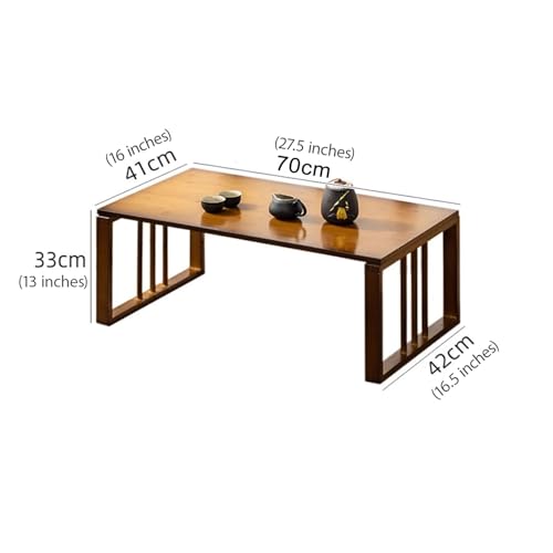 Table basse pliante gain de place 80 cm avec pieds rabattables