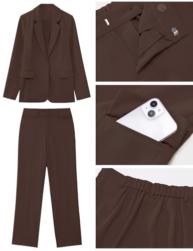 Image of luvamia Women's Two Piece Sets Pants Suits Dressy Business Casual Outfits Professional Blazer Pantsuits Set Work Office