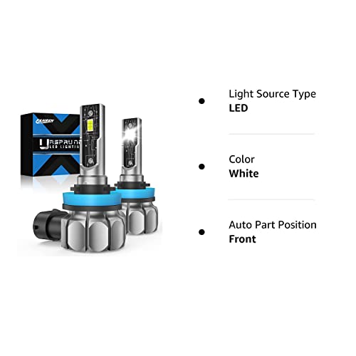 Ursprung Fahren H11/H8/H16 Led Fog Light Bulbs, 8000 Lumens 350% Brighter Than Halogen, 6500K Cool White Led Fog Lamps, Non-Polarity, 50000 Hours Lifespan, Pack Of 2 #TOP6