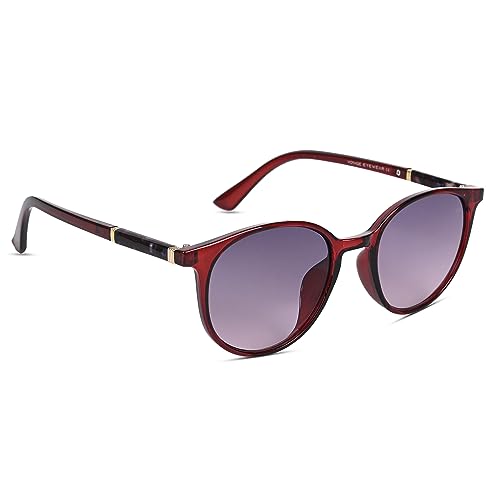 Image of Voyage UV Protected Brown Round Sunglasses for Women
