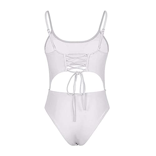 MUZHI Women's Bride One Piece Swimsuits Ruched Tommy Control Wifey Swimwear Sexy Back Crossover Swimming Bathing Suits3