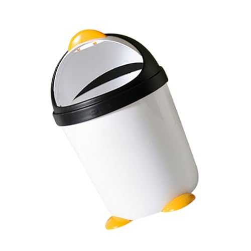 FUNNETOYU Cestino Per Rifiuti a Forma Di in Plastica Coperchio Ribaltabile, Mini Bidone Da Tavolo Stabile Per Ufficio, Casa, Camera Da Letto e Auto, Contenitore Per Spazzatura Ragazzo Ragazza
