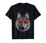 T-Shirt, Wolf in Retro Sunglass Frame, Wolves