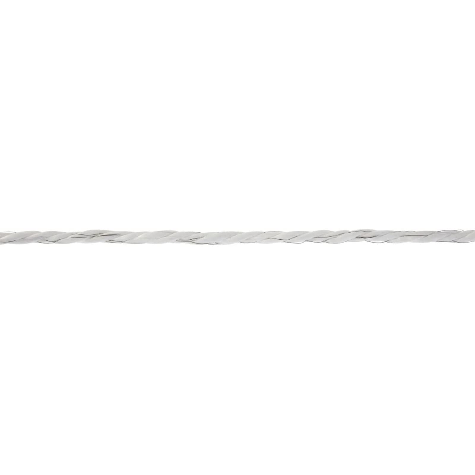 La zappa Corda recinto elettrico per cavalli e mucche, fune Bianca con conduttore 6 x 0,20 mm (Ø 5,5 mm 200 mt)