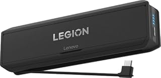 Lenovo Legion Go 65W 12800 Power Bank, Portable Power for Handheld Gaming and Other Devices, USB-C Integrated Cable, Magnetic Attach, Built-in Stand, Black