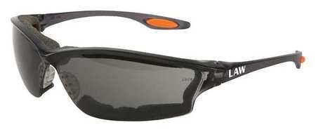 Law Gray Safety Glasses, Anti-Fog, Scratch-Resistant, Wraparound