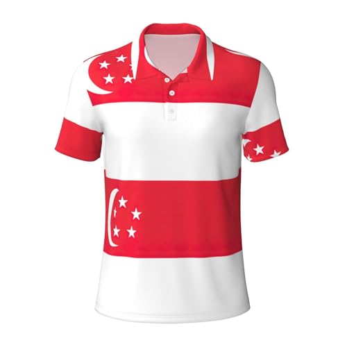 Polo de golf imprimé Singapour manches courtes look respirant