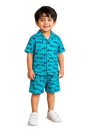 Image of 3BROS Baby Boys & Baby Girls Pure Cotton Clothing Set Casual Half Sleeves Shirt with Shorts Set For Boys & Girls