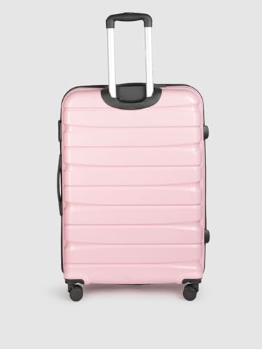 Image of Teakwood 76 CM Unisex Trolley Bag for Travel, Hard Cabin Trolley Large Travel Suitcase Bag, Lock System 360 Degree 8 Rotating Wheels (76 CM, Rose)